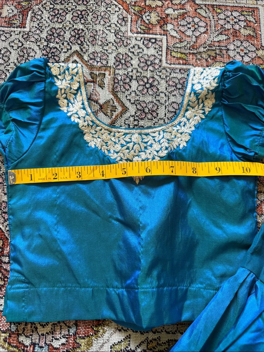 Lot of 3  Girls' Ethnic Skirt and Blouse Set - Teal, Blue, Pink, Gold 6-9m 💛💙💓